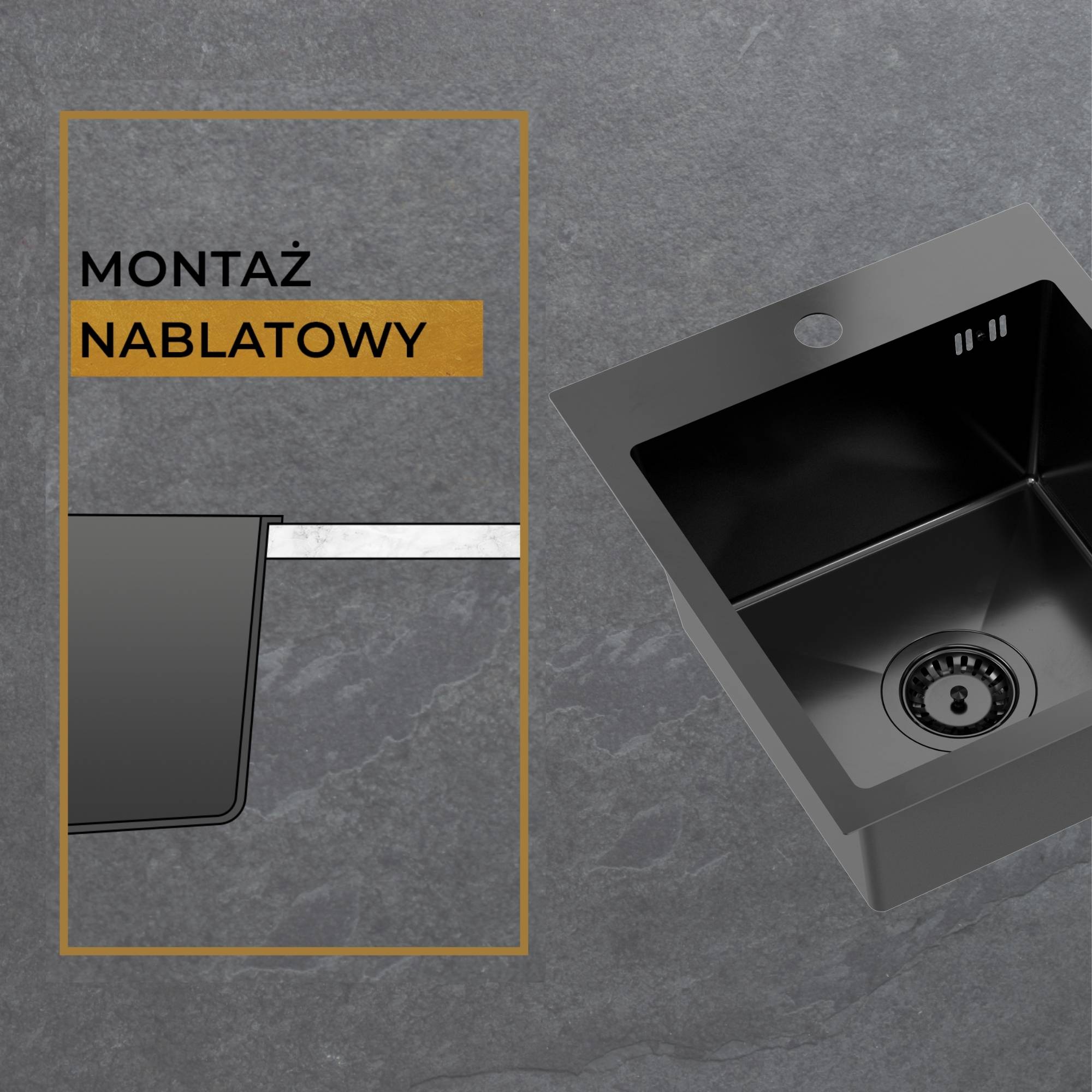 Zlew COLE 90 - montaż nablatowy